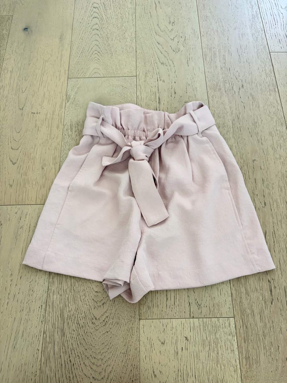 Wilfred Blush Pink Paperbag Waist Shorts